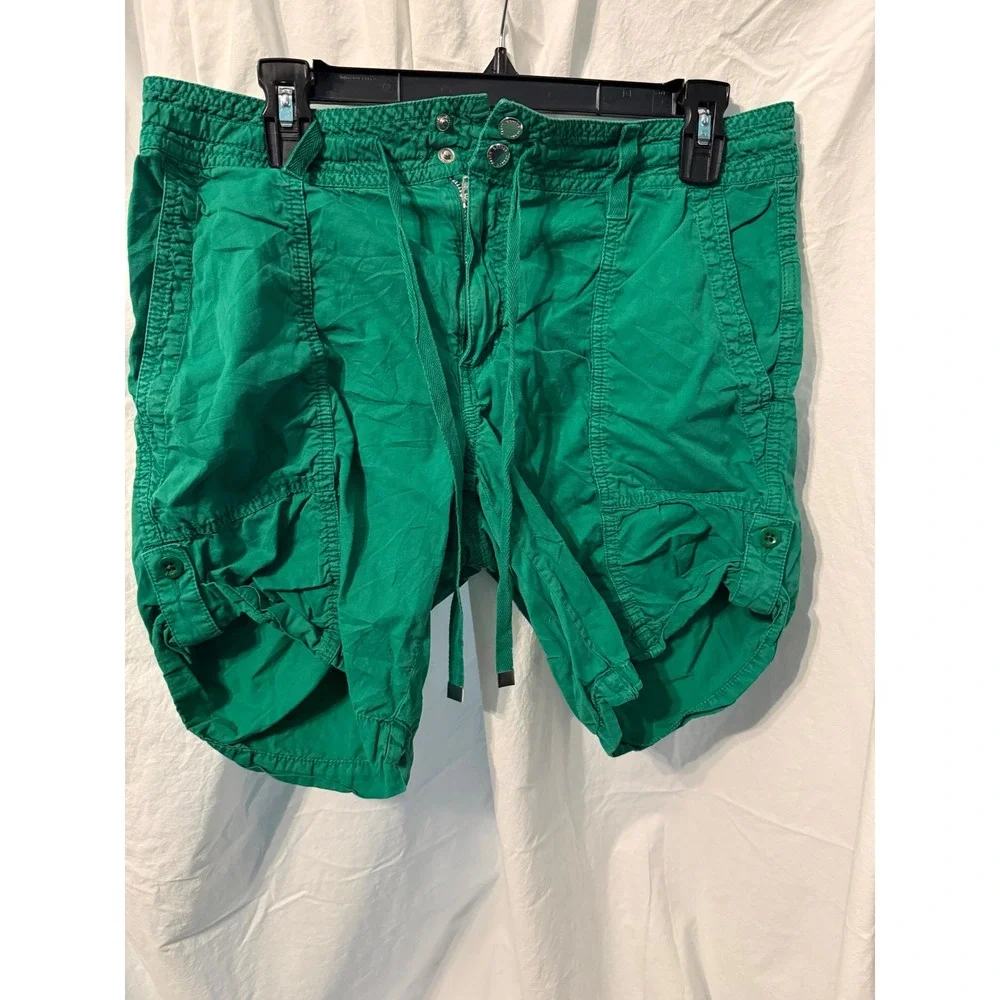 Lauren Ralph Lauren Green Cargo Shorts Womens 8 Cotton Drawstring Utility Summer